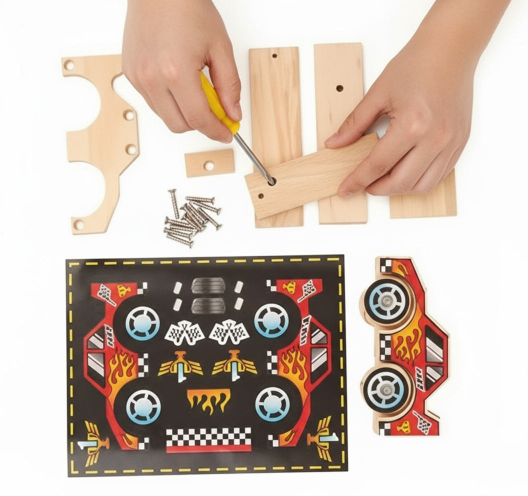 DIY Wooden Kits w/ Stickers - Kids Building Kit