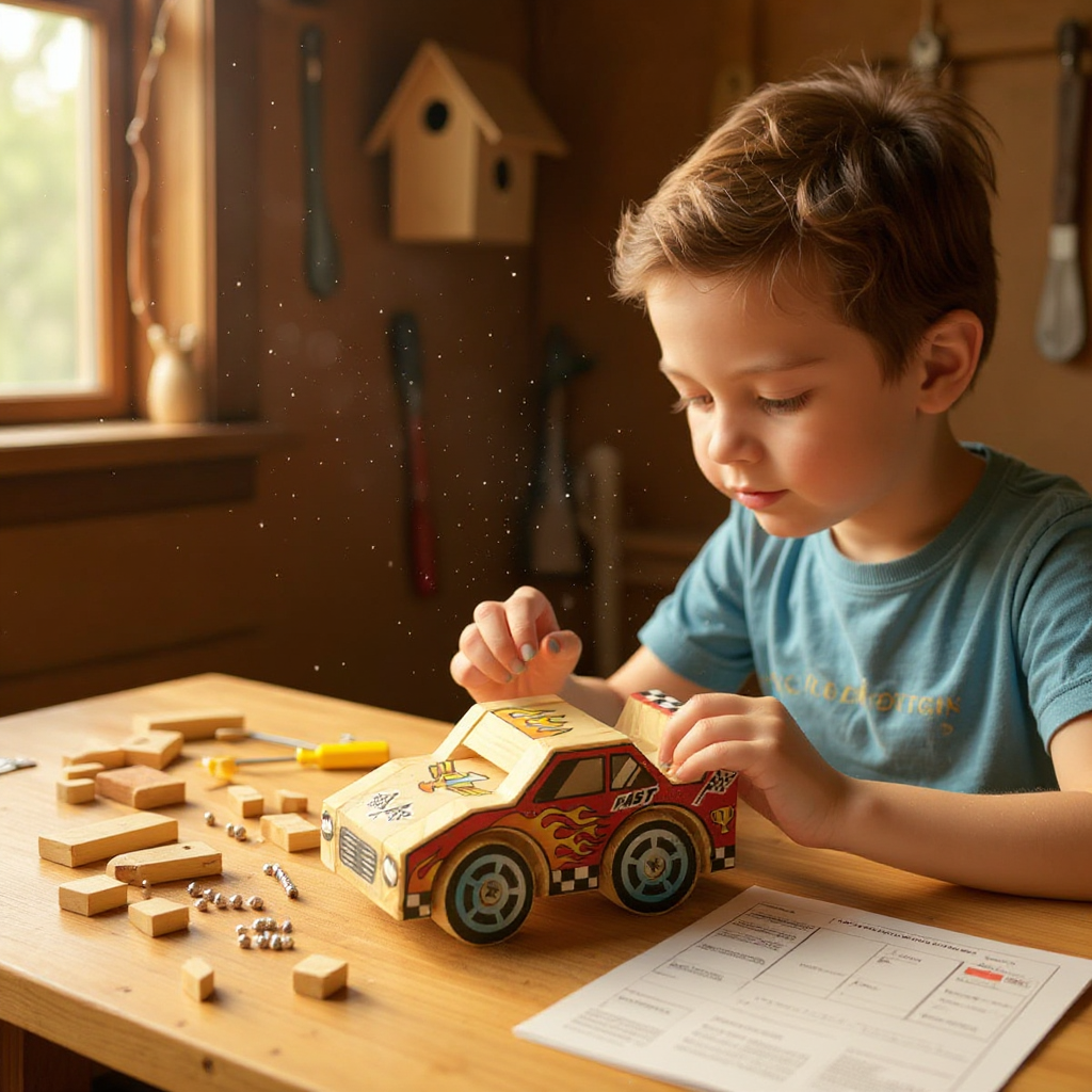 DIY Wooden Kits w/ Stickers - Kids Building Kit