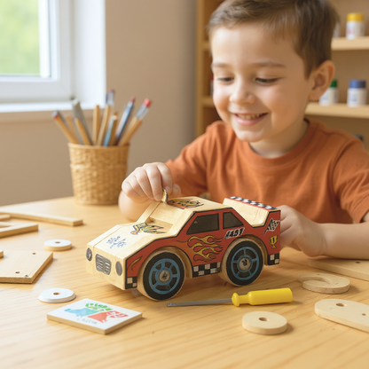 DIY Wooden Kits w/ Stickers - Kids Building Kit