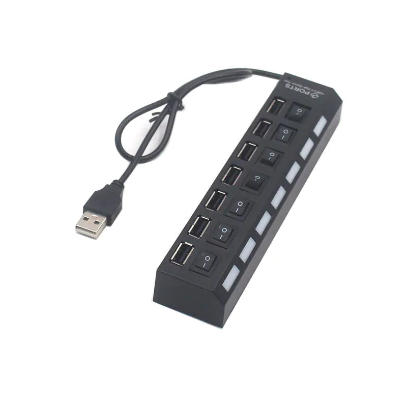 4-Port USB Splitter Hub with Independent Switches