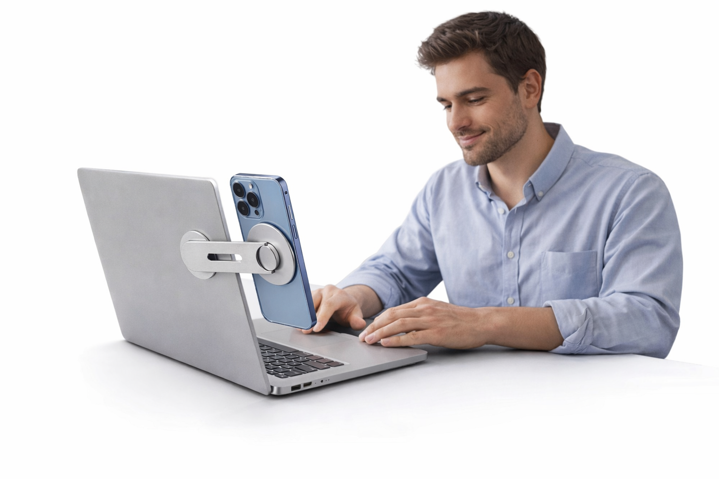 Magnetic Laptop Phone Holder