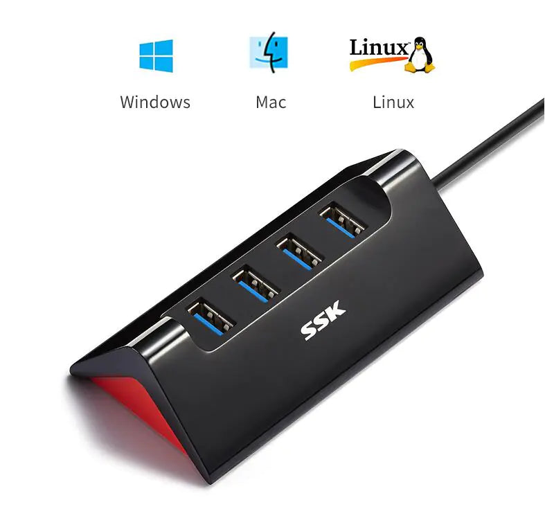 USB 3.0 Hub with 4 Ports and Power Supply Function