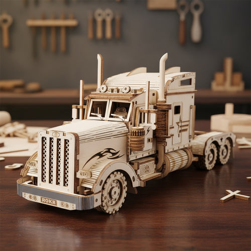 ROKR 3D Wooden Puzzle for Adults-Mechanical Car Model Kits