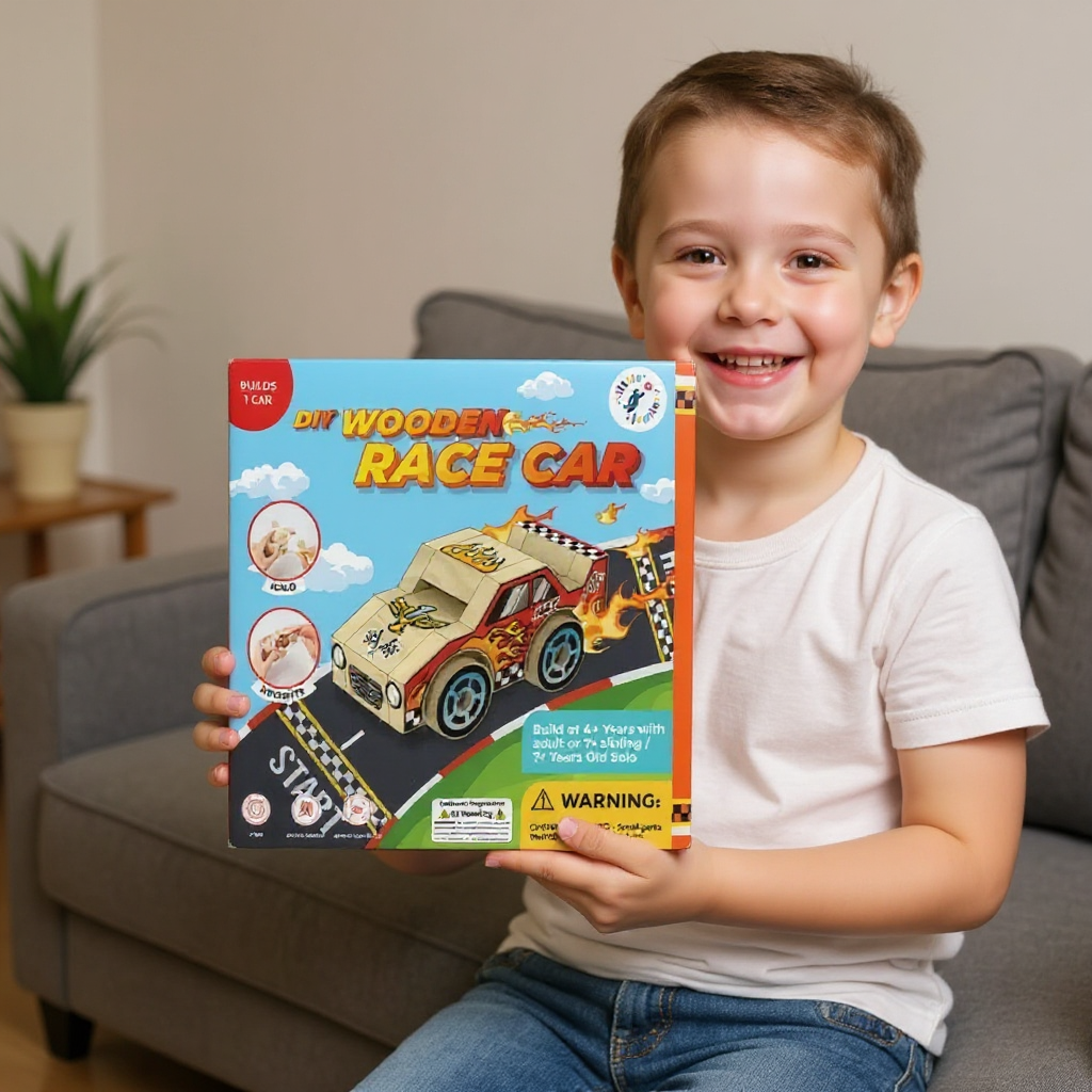 DIY Wooden Kits w/ Stickers - Kids Building Kit