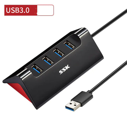 USB 3.0 Hub with 4 Ports and Power Supply Function