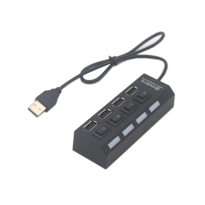 4-Port USB Splitter Hub with Independent Switches